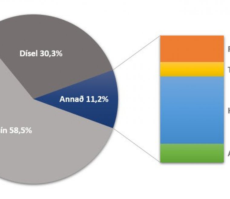 Salan á evrópska efnahagssvæðinu skipt eftir orkugjöfum